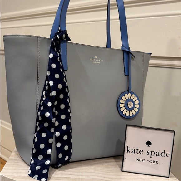 kate spade Handbags - Kate Spade Bag Rosa Blue Leather Tote